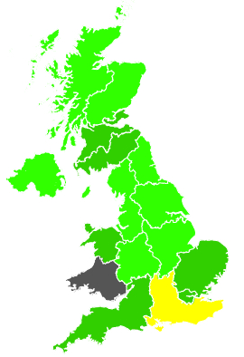 Click on a region for air pollution levels for 18/09/1989