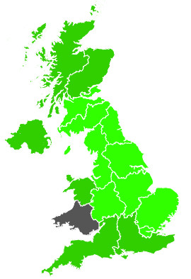 Click on a region for air pollution levels for 18/09/1990