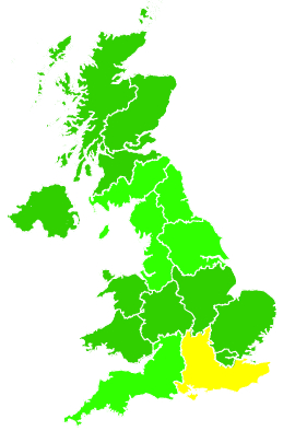 Click on a region for air pollution levels for 18/09/2009