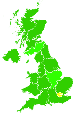 Click on a region for air pollution levels for 18/09/2015