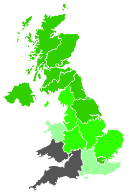 Click on a region for air pollution levels for 18/10/1990
