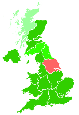 Click on a region for air pollution levels for 18/10/2001