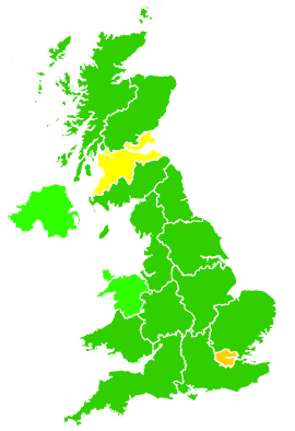 Click on a region for air pollution levels for 18/10/2006