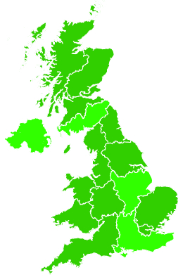Click on a region for air pollution levels for 18/10/2007