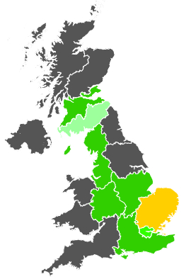 Click on a region for air pollution levels for 18/11/1986