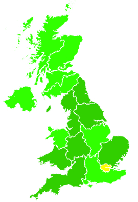 Click on a region for air pollution levels for 18/11/2002
