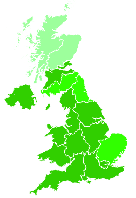 Click on a region for air pollution levels for 18/11/2003