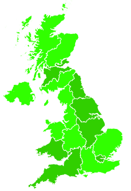 Click on a region for air pollution levels for 18/11/2014