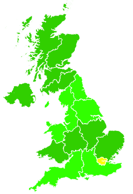 Click on a region for air pollution levels for 18/11/2019