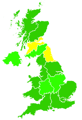 Click on a region for air pollution levels for 18/12/2006