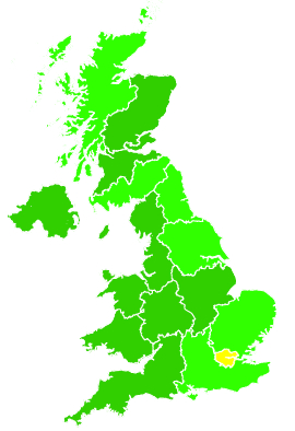 Click on a region for air pollution levels for 18/12/2012