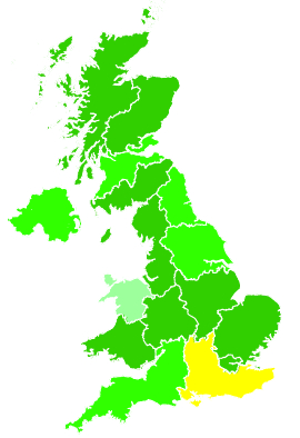 Click on a region for air pollution levels for 18/12/2016