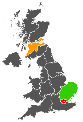 Click on a region for air pollution levels for 19/01/1978