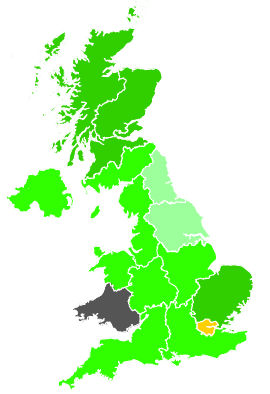 Click on a region for air pollution levels for 19/01/1989