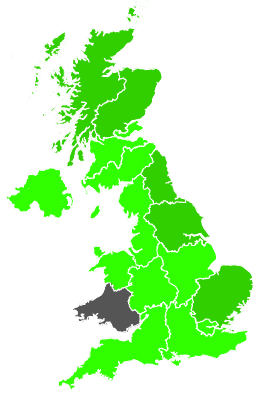 Click on a region for air pollution levels for 19/01/1992