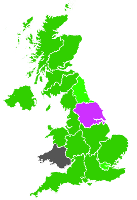 Click on a region for air pollution levels for 19/01/1993