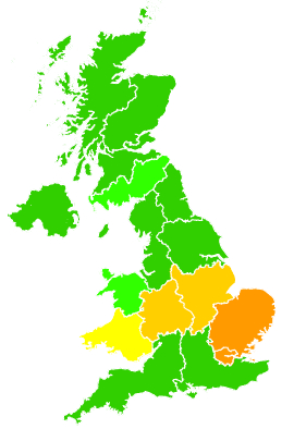 Click on a region for air pollution levels for 19/01/2016