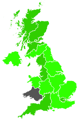 Click on a region for air pollution levels for 19/02/1988