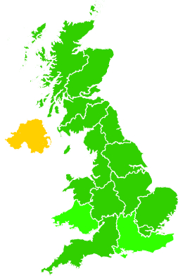 Click on a region for air pollution levels for 19/02/1993