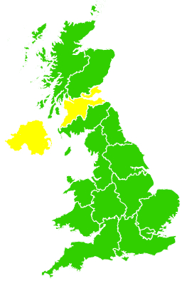 Click on a region for air pollution levels for 19/02/2004