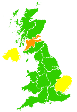 Click on a region for air pollution levels for 19/02/2010
