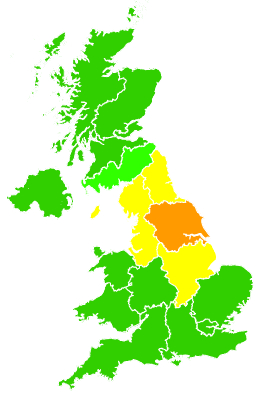 Click on a region for air pollution levels for 19/02/2025