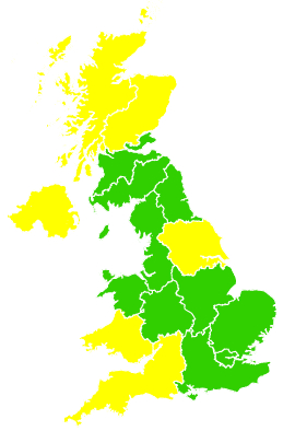 Click on a region for air pollution levels for 19/03/2004