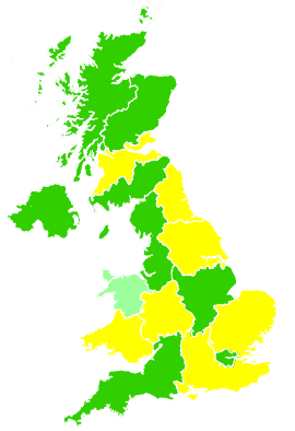 Click on a region for air pollution levels for 19/03/2006