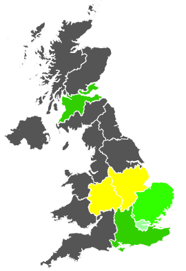 Click on a region for air pollution levels for 19/04/1986
