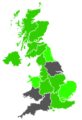 Click on a region for air pollution levels for 19/04/1987