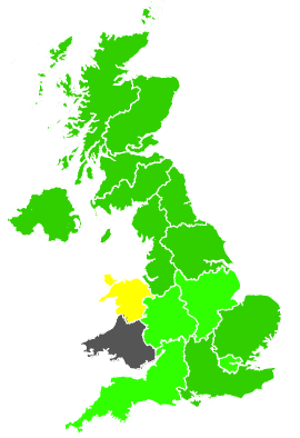 Click on a region for air pollution levels for 19/04/1988