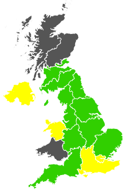 Click on a region for air pollution levels for 19/04/1989