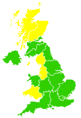 Click on a region for air pollution levels for 19/04/2002