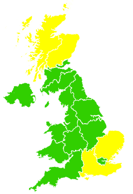 Click on a region for air pollution levels for 19/04/2005