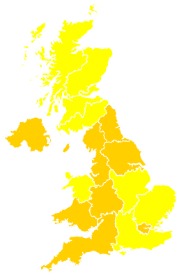 Click on a region for air pollution levels for 19/04/2011