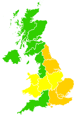 Click on a region for air pollution levels for 19/04/2018