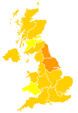 Click on a region for air pollution levels for 19/04/2019