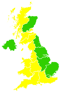 Click on a region for air pollution levels for 19/04/2021