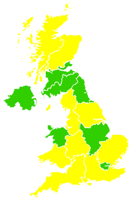 Click on a region for air pollution levels for 19/05/2003