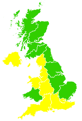 Click on a region for air pollution levels for 19/05/2005