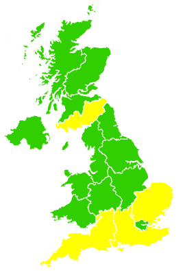 Click on a region for air pollution levels for 19/05/2009