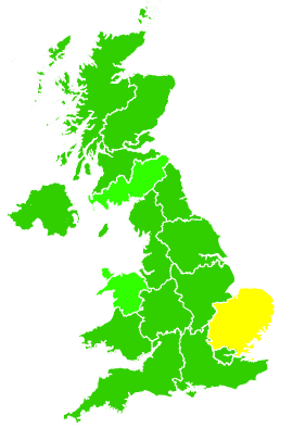 Click on a region for air pollution levels for 19/05/2010