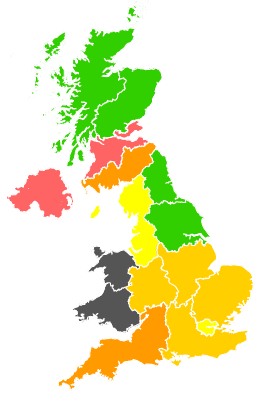 Click on a region for air pollution levels for 19/06/1989