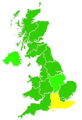 Click on a region for air pollution levels for 19/06/1997