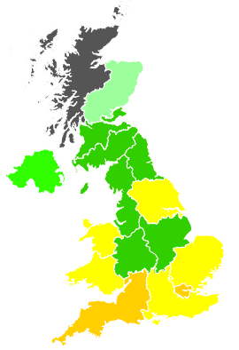 Click on a region for air pollution levels for 19/06/2001