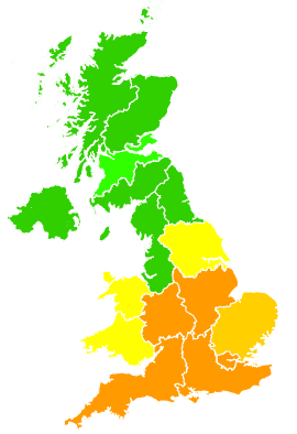 Click on a region for air pollution levels for 19/06/2017