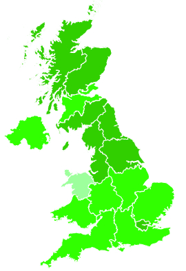 Click on a region for air pollution levels for 19/06/2018