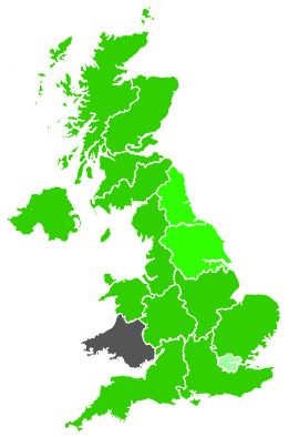 Click on a region for air pollution levels for 19/07/1988