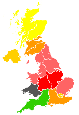 Click on a region for air pollution levels for 19/07/1990