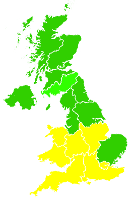 Click on a region for air pollution levels for 19/07/2002